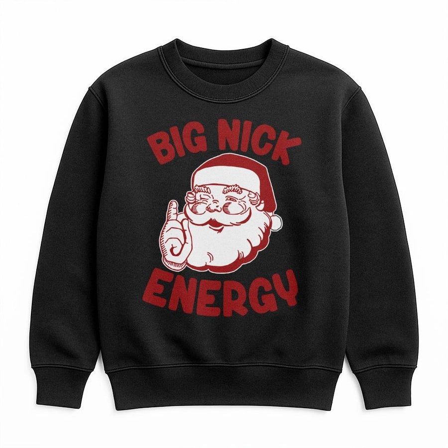 Big Nick Energy Santa Sweatshirt | Funny Christmas Holiday Graphic | Cotton Blend Premium Crewneck | Unisex Ugly Xmas Sweater Gift