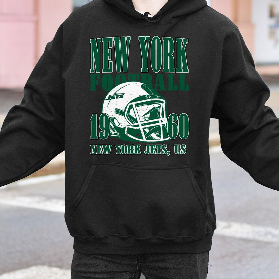 New York Football 1960 New York Jets, Us With Football Helmet Hoodie