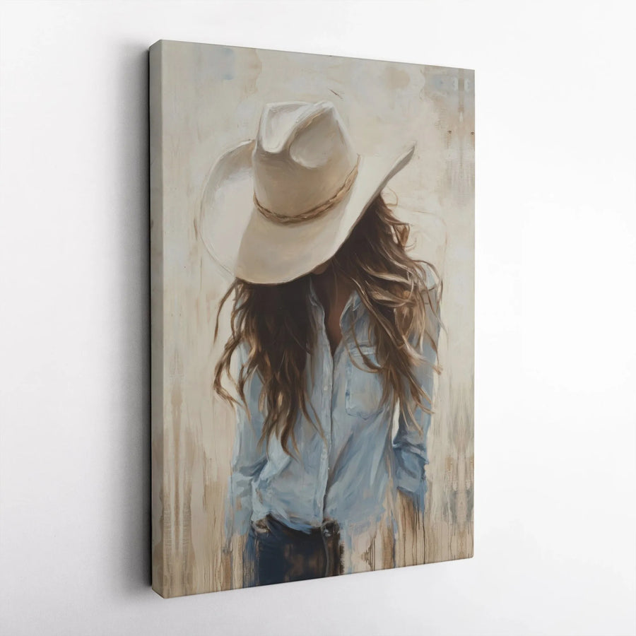 Cowgirl Wall Art | Western Oil Painting Style Canvas Print | Premium Gallery Wrapped Decor | Boho Rustic Farmhouse Gift for Her