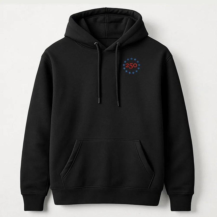 USA 250th Anniversary Hoodie | Minimalist Patriotic Star Circle Logo | Premium Cotton Blend | 2026 Semiquincentennial Collector's Gift