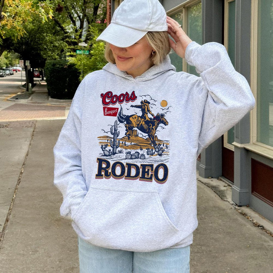 Coor Banqet Rodeo Cowboy Hoodie, 2 Sided Graphic Printed Unisex Classic Cotton Hoodie Menswear Top