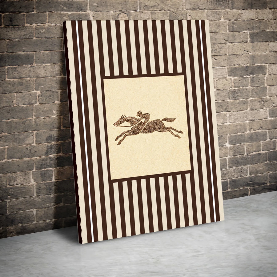 Horse Racing Jockey Wall Art | Vintage Equestrian Sketch Print | Gallery Quality 1.25-Inch Canvas | Equestrian Decor Gift for Horse Lovers