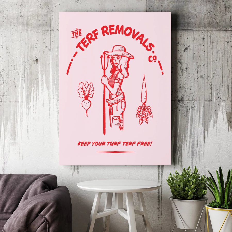 LGBTQ Rights Wall Art | Retro Pin-Up Farmer Gardening Print | Premium Gallery Wrap Canvas | Pride Home Decor Gift for Activists