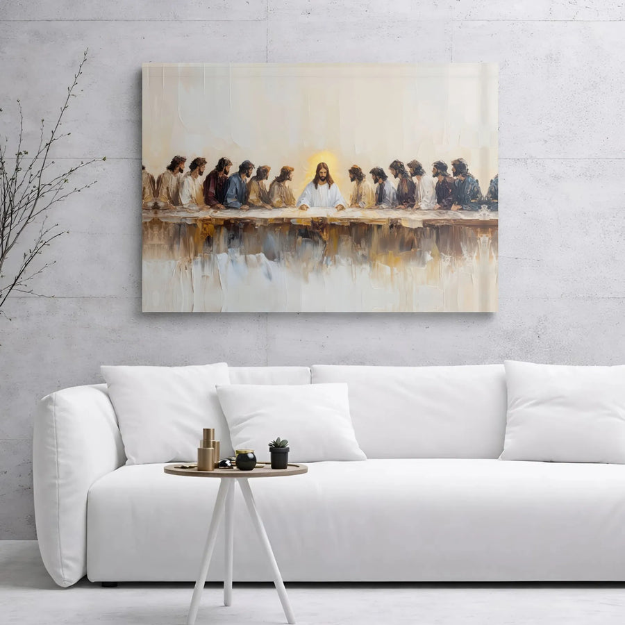 The Last Supper Canvas Art | Abstract Religious Wall Decor | Premium Gallery Wrap Print | Christian Home Decor Gift