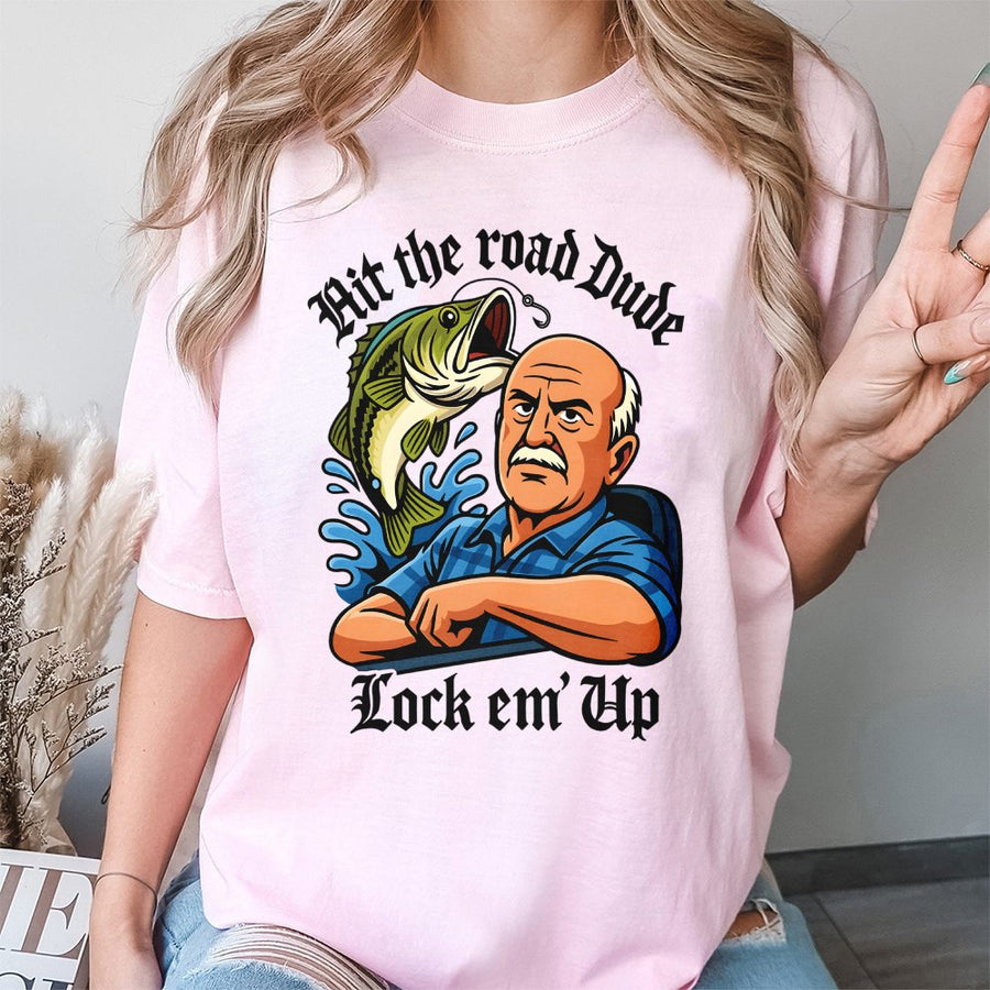 Fishing T-Shirt | Funny Bass Fisherman Graphic Design | 100% Cotton Premium Tee | Unique Gift for Grandpa or Dad Who Loves Fishing