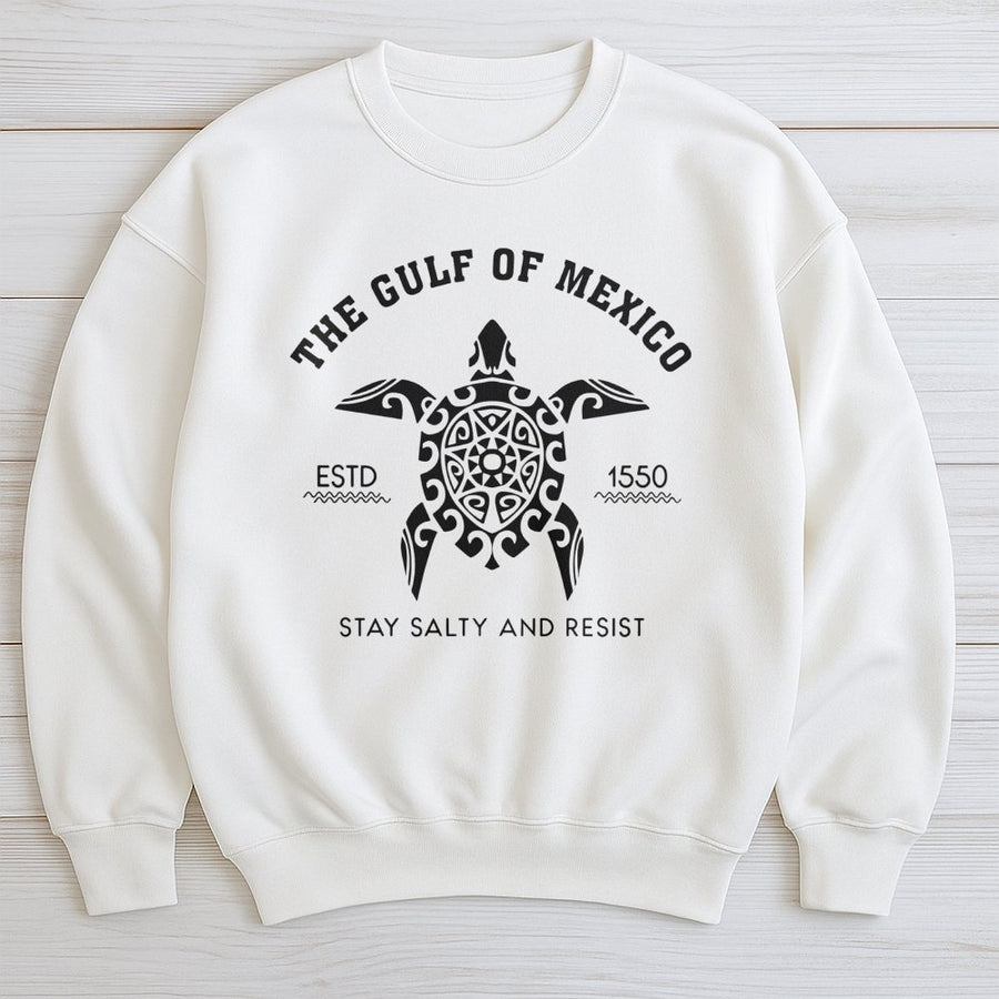 Gulf of Mexico Sea Turtle Sweatshirt | Tribal Ocean Art Design | Premium Cotton Blend | Gift for Marine Life Lovers and Nature Enthusiasts