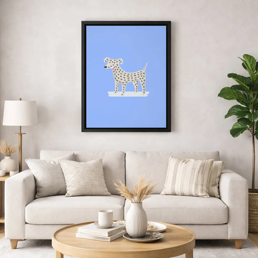 Dalmatian Dog Canvas Print | Cute Cartoon Puppy Wall Art | 1.25-Inch Thick Gallery Wrap | Kids Room Nursery Decor Gift