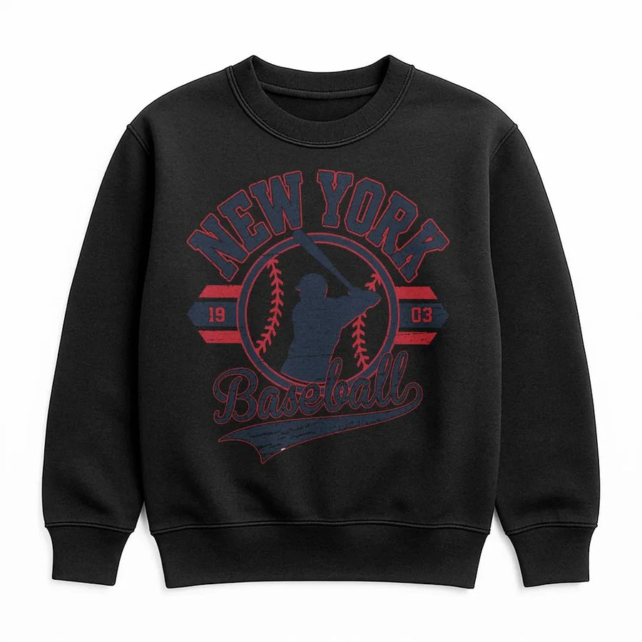 New York Baseball Sweatshirt | Vintage 1903 Distressed Graphic | Premium Cotton Blend | Gift for NY Sports Fan Men & Women