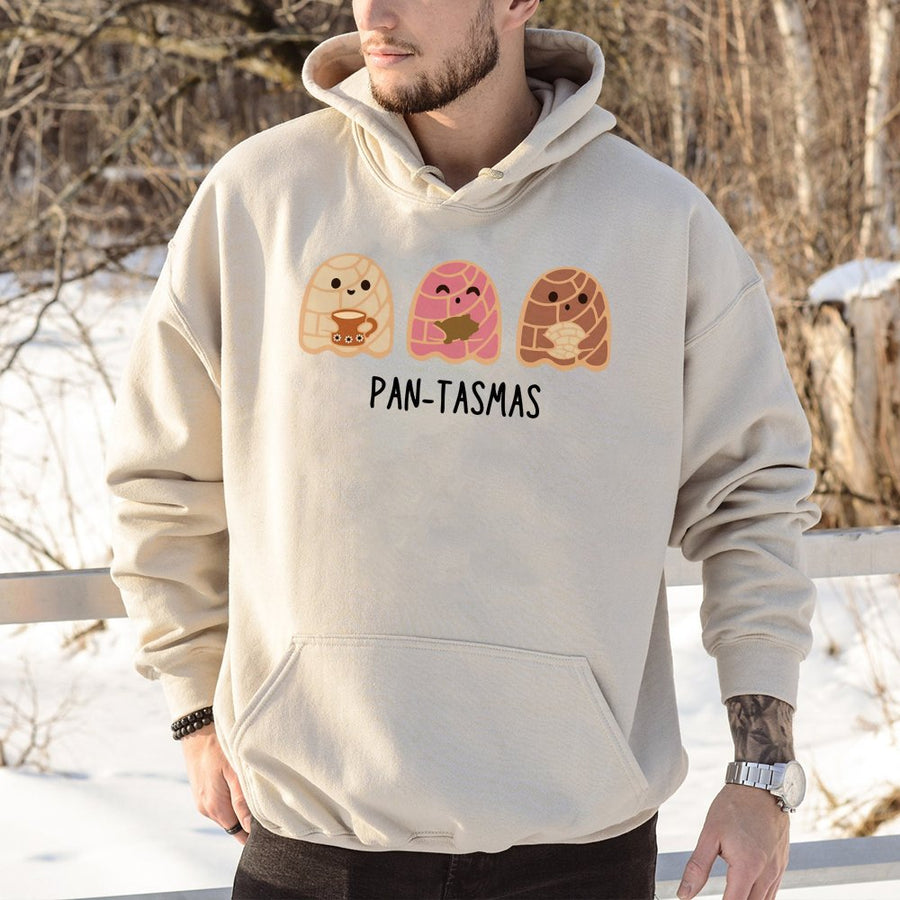 Pantasmas Ghost Conchas Hoodie | Cute Mexican Pan Dulce Graphic | Premium Cotton Blend Sweatshirt | Funny Halloween Gift for Latina Foodies