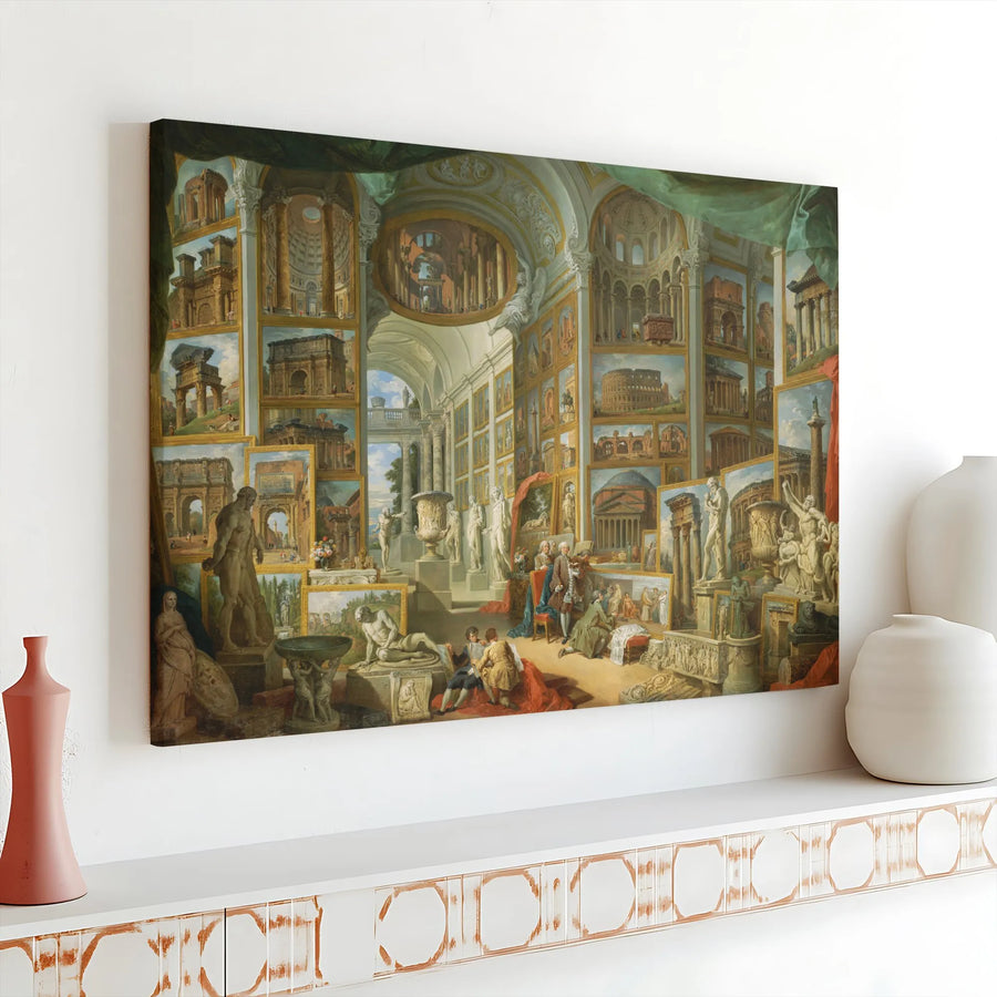 Panini Modern Rome Canvas Print | 18th Century Art Gallery | Gallery Wrapped Classical Wall Art | Collector's Gift for Art Historian