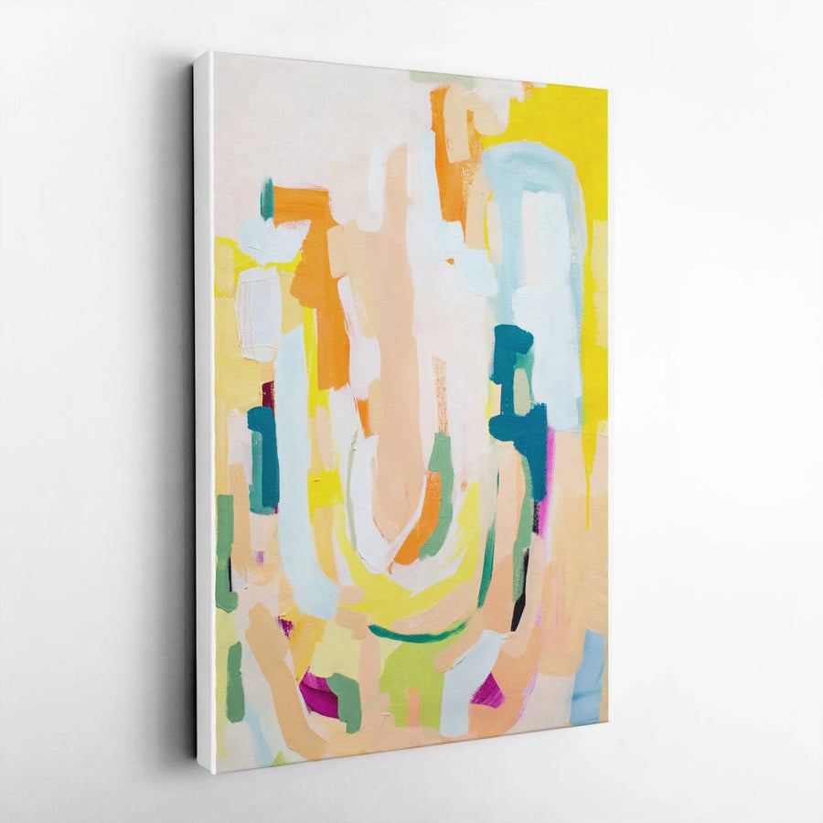 Modern Abstract Canvas Wall Art | Colorful Brushstroke Painting | Premium Thick 1.25" Gallery Wrap | Contemporary Home & Office Decor Gift