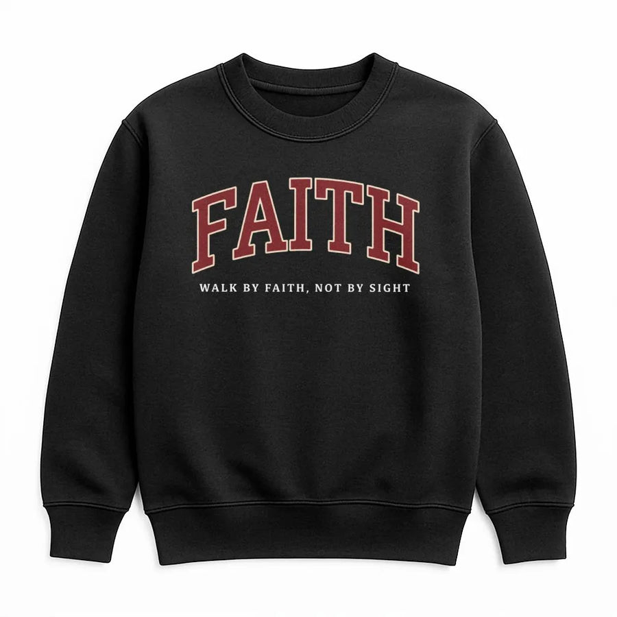 Faith Sweatshirt | Christian Bible Verse Crewneck | Premium Cotton Blend | Inspirational Religious Gift for Men and Women