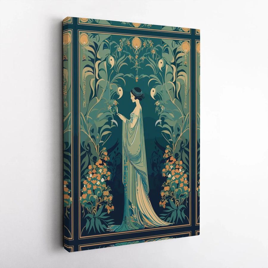 Art Nouveau Canvas Print | Mucha Inspired Botanical Illustration | Premium Gallery Wrapped Canvas | Collector's Gift for Vintage Art Lovers