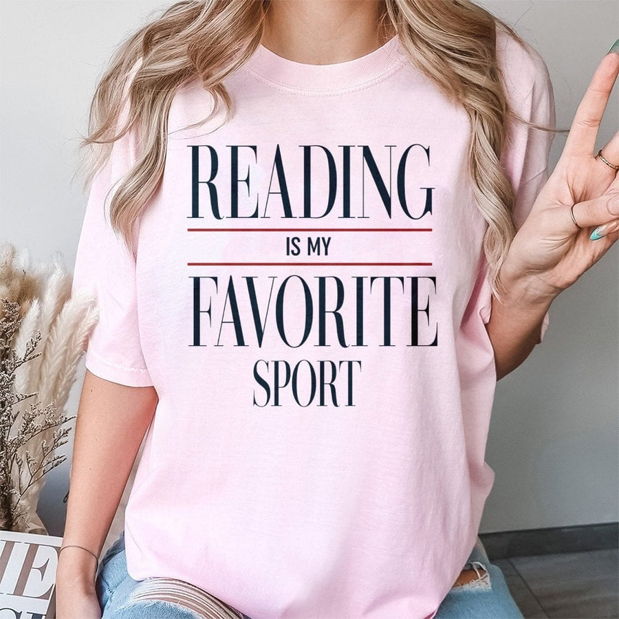 Reading Is My Favorite Sport T-Shirt | Funny Bookworm Graphic Tee | Premium 100% Cotton | Gift for Librarians, Book Lovers & Readers