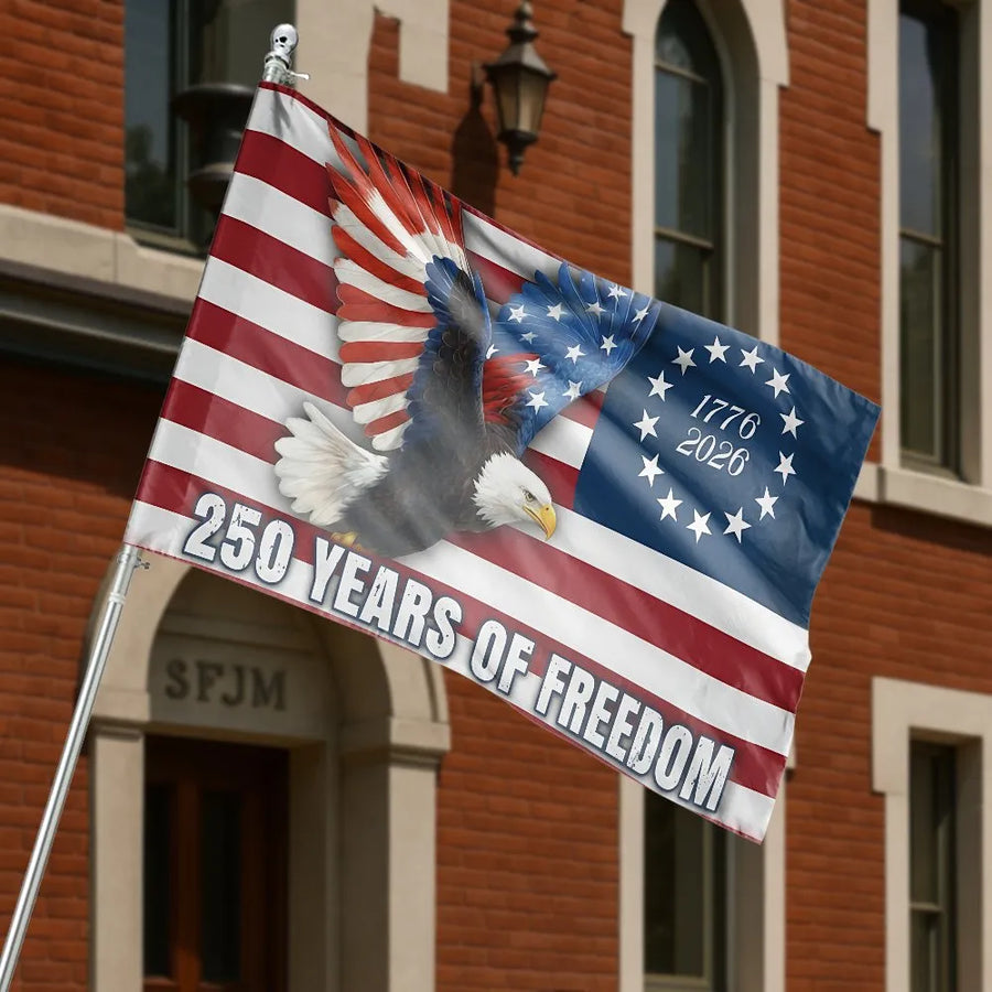 USA 250th Anniversary House Flag | Patriotic Bald Eagle 1776-2026 Design | Premium Double Sided Polyester | Collector's 4th of July Outdoor Decor Gift