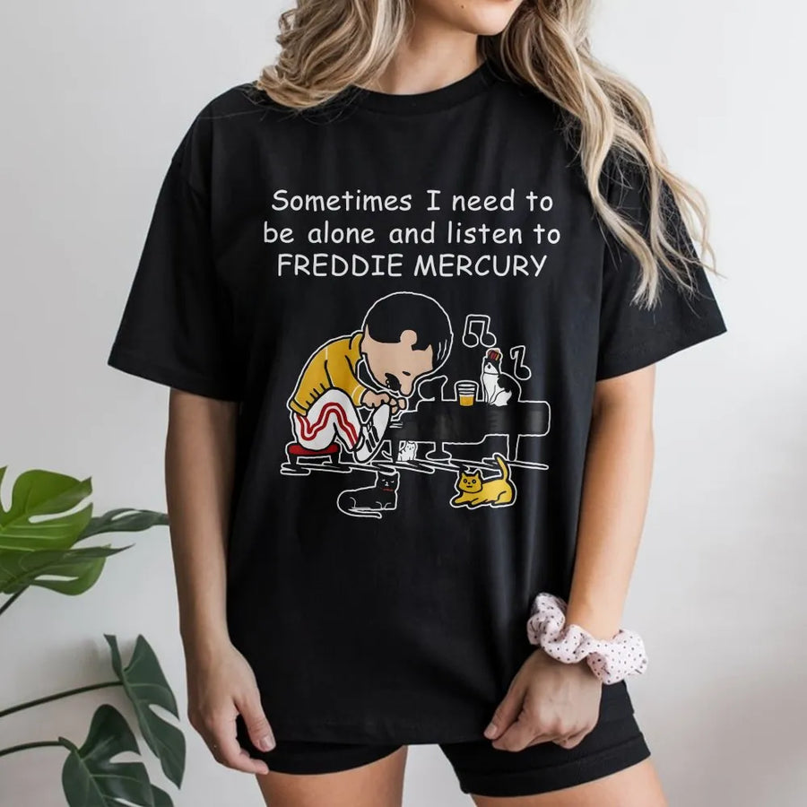 Fredddie Merrcury Piano With Cats T-Shirt, Queen At Wembley Rock Band 60s T-Shirt, Freddie Gifts For Her, We Will Rock You T-Shirt