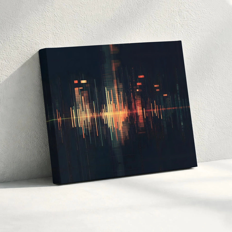Abstract Soundwave Canvas Art | Modern Music Equalizer Wall Decor | Premium Fade-Resistant Print | Large Framed Artwork for Office or Studio