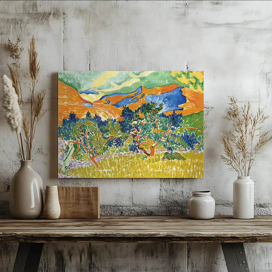 André Derain Mountains at Collioure Canvas Print | Vibrant Fauvist Landscape | Premium Fade-Resistant Print | Art History Collector's Gift