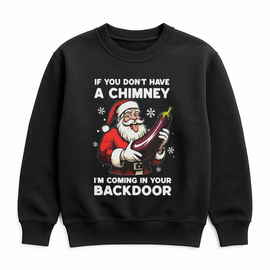 Funny Naughty Santa Sweatshirt | Inappropriate Adult Humor Eggplant Design | Premium Cotton Blend | Hilarious Christmas Gag Gift for Adults
