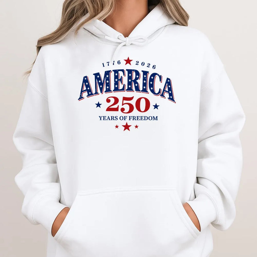 America 250 Hoodie | Vintage 1776-2026 USA Freedom Graphic | Premium Cotton Blend | Collector's 2026 Patriotic Gift for Men and Women