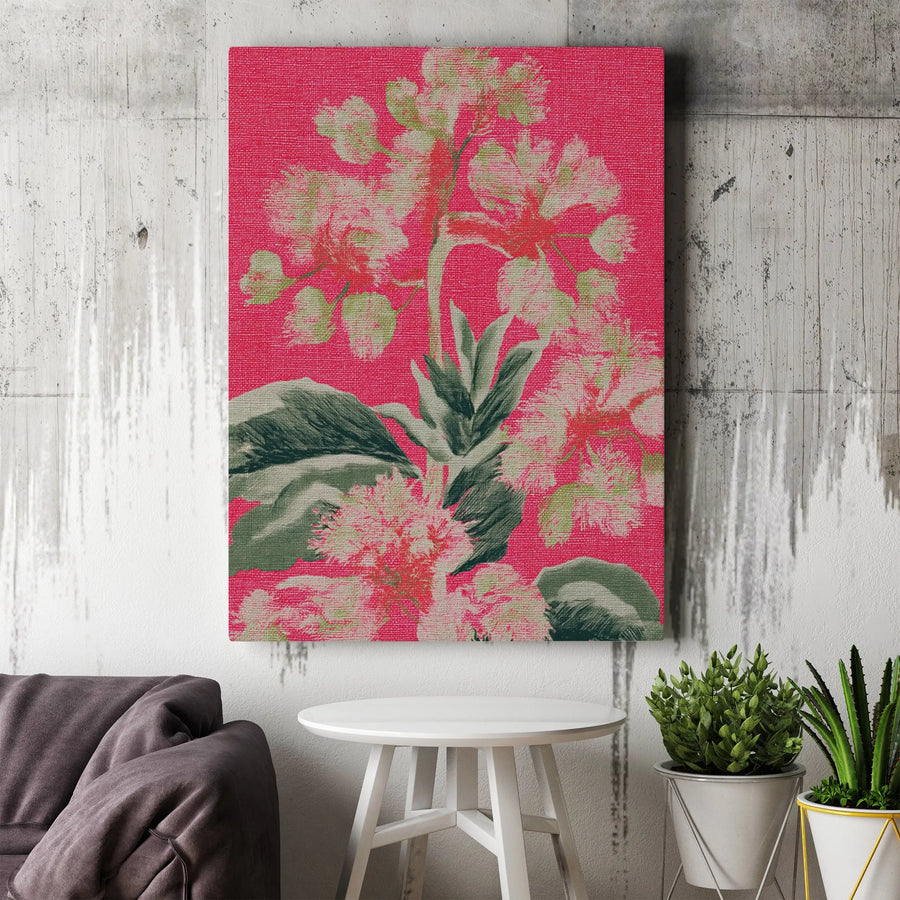 Pink Floral Wall Art | Vintage Botanical Flower Canvas Print | Gallery-Quality 1.25 Inch Frame | Elegant Home Decor Gift