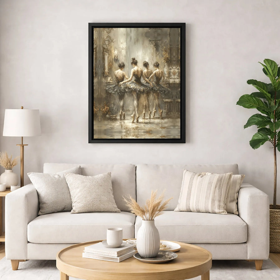 Ballerina Canvas Wall Art | Impressionist Dance Painting | Premium Gallery-Wrapped Print | Elegant Gift for Ballet Lovers