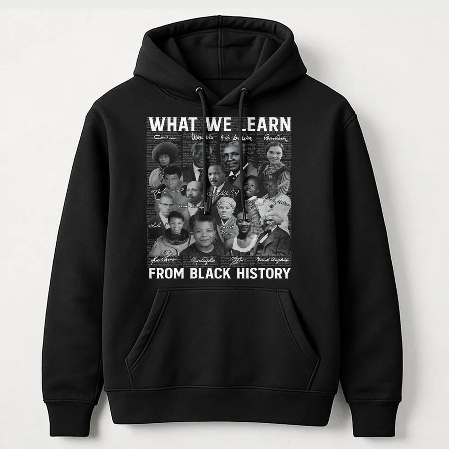 Black History Month Hoodie | Iconic African American Leaders Collage Graphic | Premium Cotton Blend | Unisex Gift for Cultural Pride & History Lovers