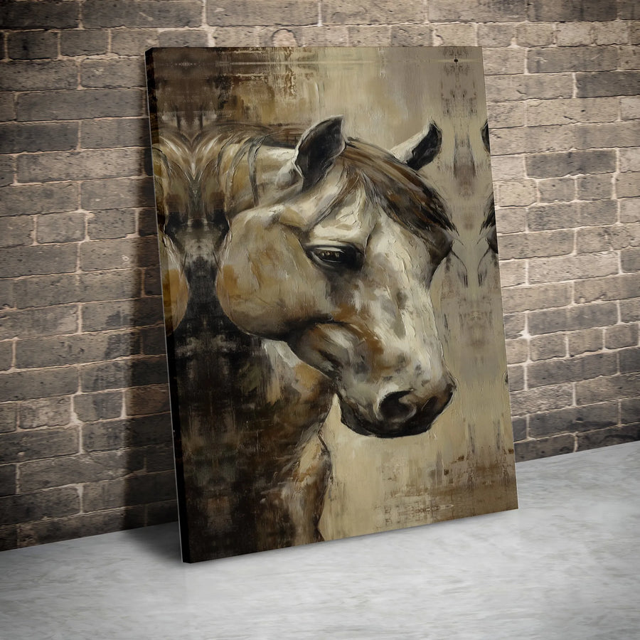 Abstract Horse Canvas Wall Art | Equestrian Oil Painting Style | Premium 1.25-Inch Gallery Wrap | Modern Farmhouse Home Decor Gift