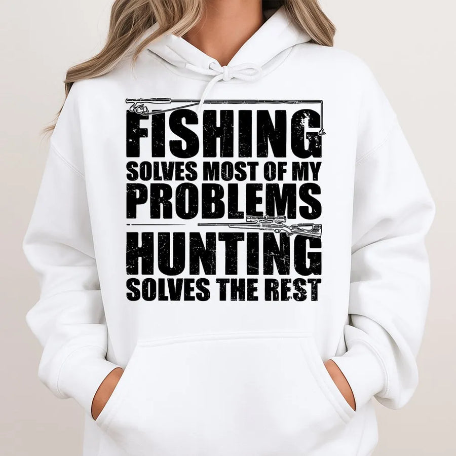 Fishing and Hunting Hoodie | Funny Outdoorsman Quote Graphic | Premium Cotton Blend | Gift for Him or Her