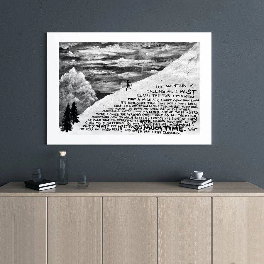 Mountain Quote Canvas Wall Art | Inspirational Adventure Hiking Poetry Print | Premium Gallery Wrap Decor | Gift for Hiker or Mountaineer