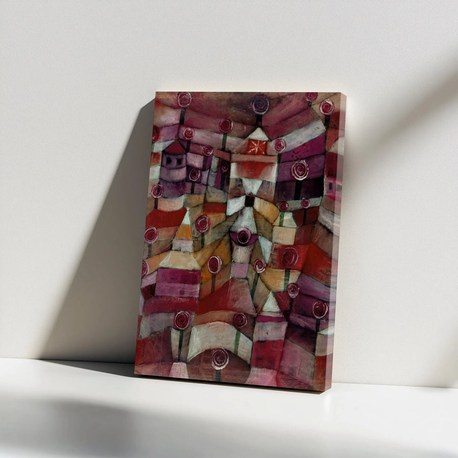 Paul Klee Rose Garden Canvas Print | Abstract Cityscape Wall Art | Gallery Wrapped Premium Decor | Modern Home Office Gift