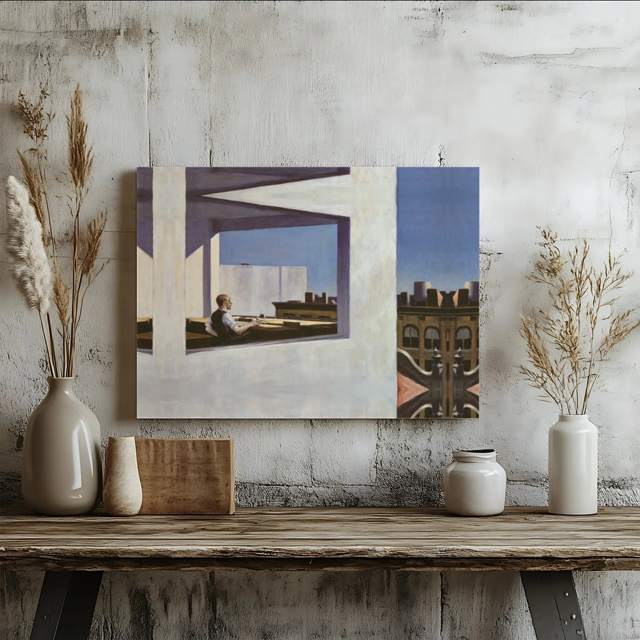 Office In A Small City by Edward Hopper | Fine Art Canvas Print | 1.25-Inch Gallery Wrap | Classic Realism Home Decor Wall Art