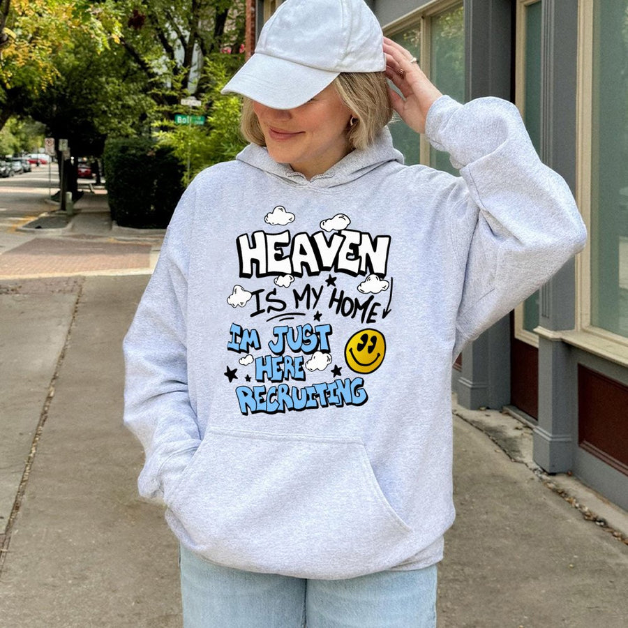 Heaven Is My Home Hoodie | Christian Faith Graphic Pullover | Soft Cotton-Poly Blend | Religious Gift For Believers