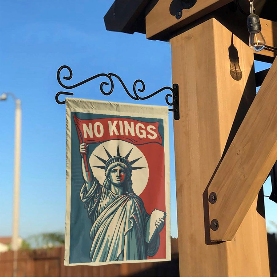 No Kings Garden Flag | Statue of Liberty Art | Weather-Resistant Polyester | Patriotic Outdoor Home Decor Gift