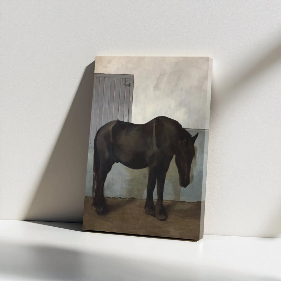 Vintage Horse Painting Canvas Print | Rustic Equestrian Wall Art | Premium Thick Gallery Wrap | Farmhouse Decor Gift for Horse Lover