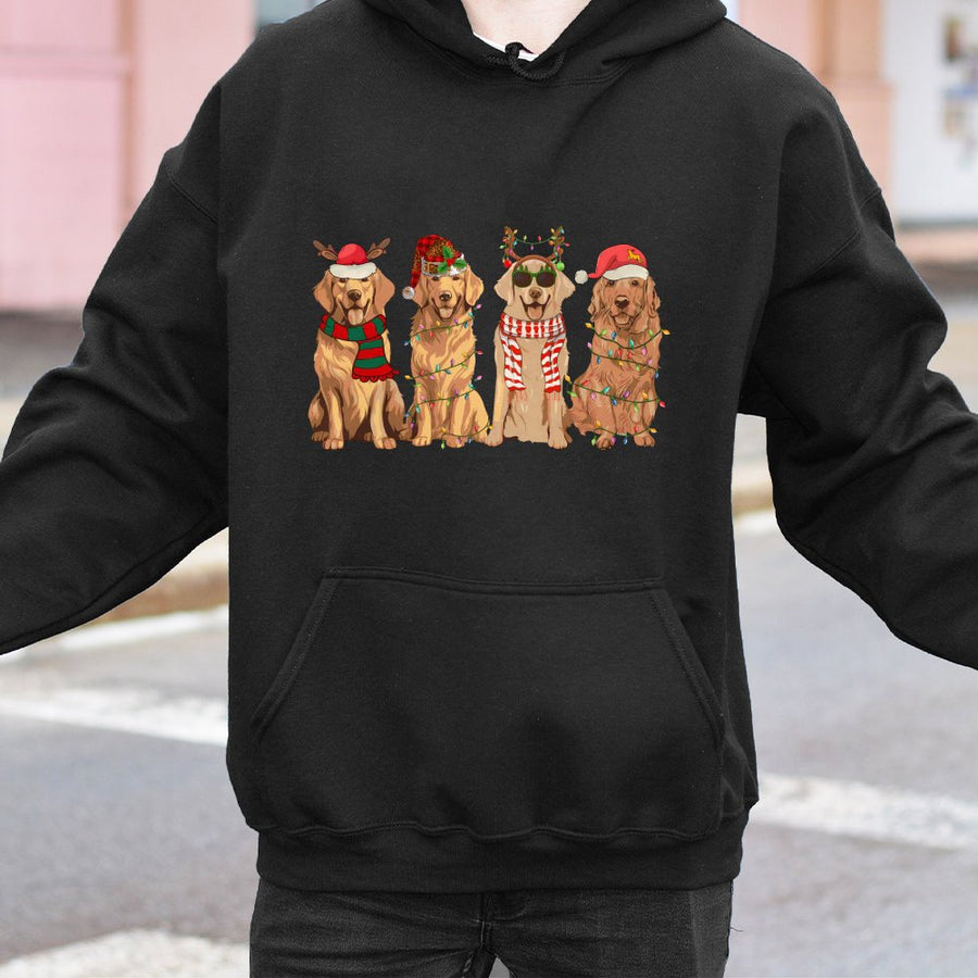 Golden Retriever Christmas Hoodie | Cute Holiday Dog Graphic Sweatshirt | Premium Cotton-Poly Blend | Festive Gift for Dog Lovers & Pet Moms