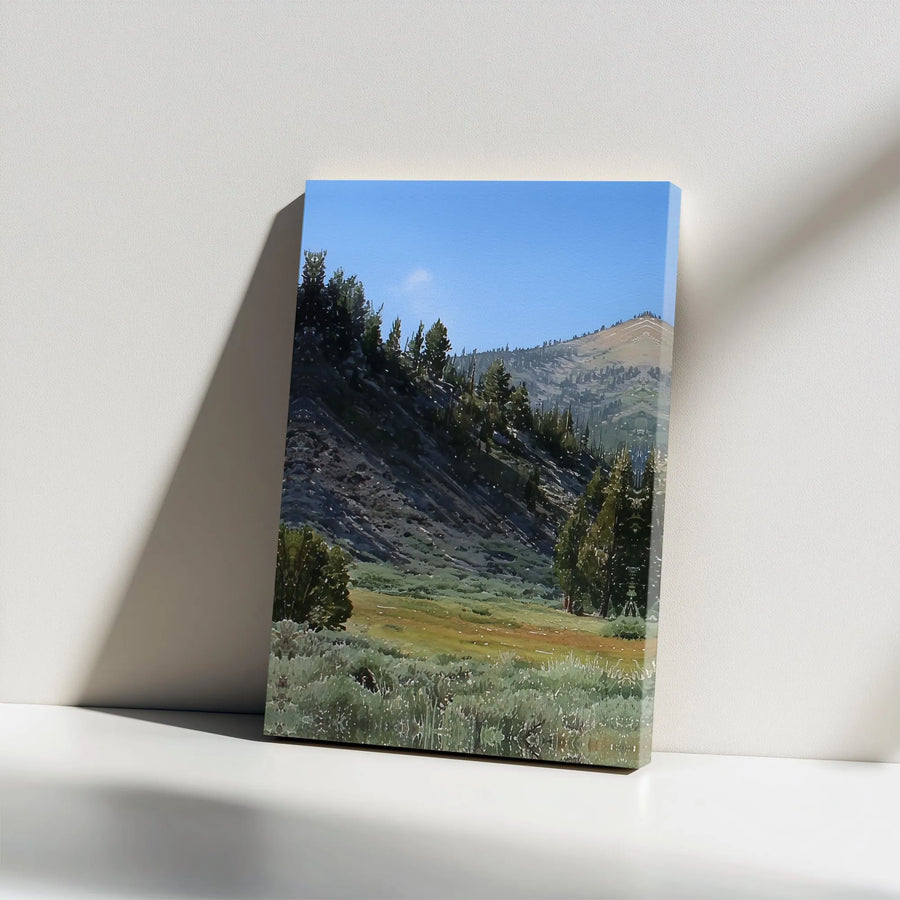 Mountain Landscape Canvas Print | Serene Forest Meadow Wall Art | Premium Gallery-Wrapped Decor | Nature Lover Cabin Wall Hanging