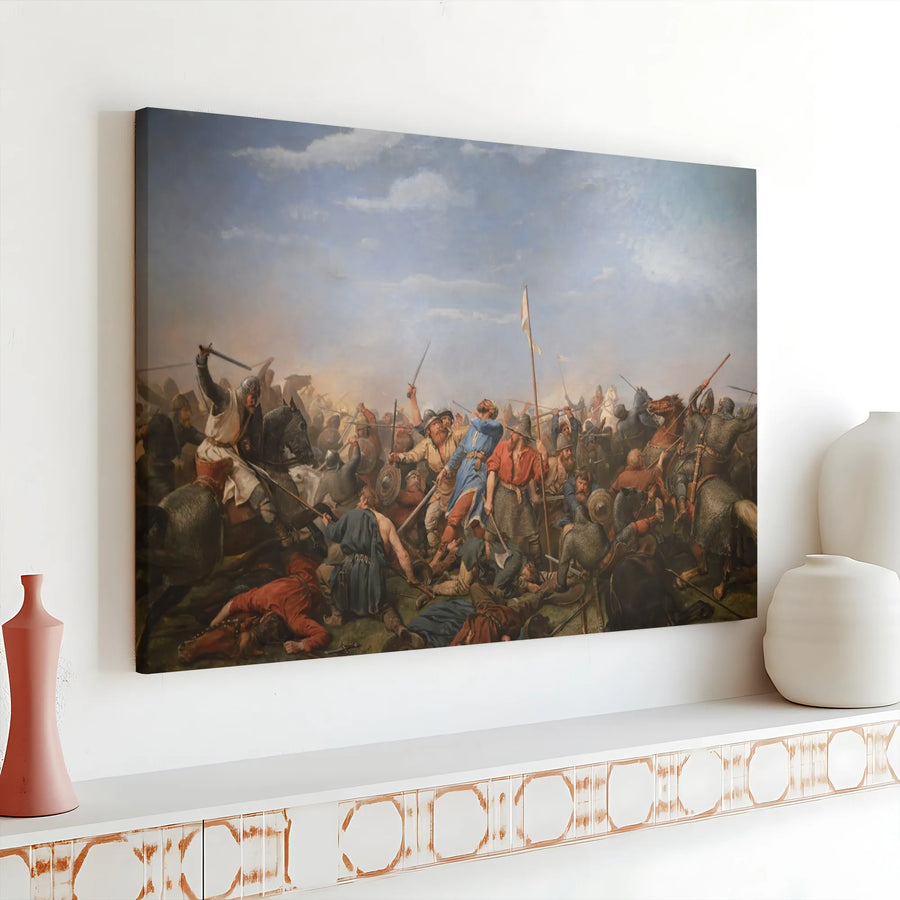 Viking Battle of Stamford Bridge Canvas | Peter Arbo Historical Wall Art | Premium Gallery Quality Print | Gift for Norse History Buffs
