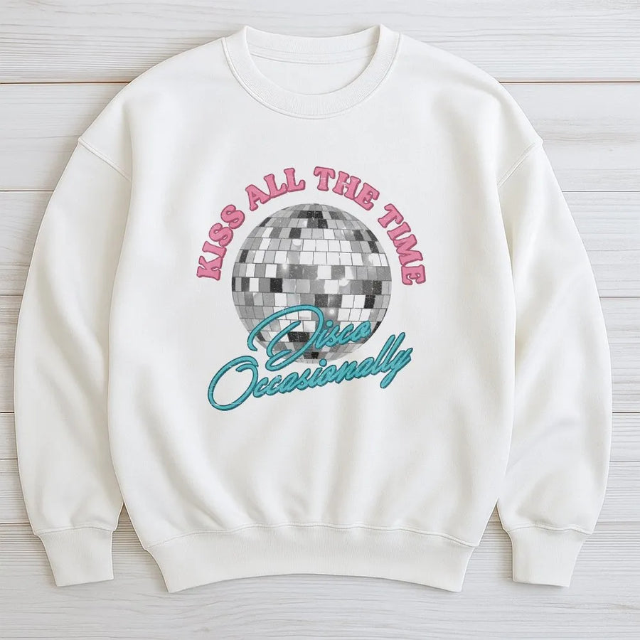 Disco Ball Sweatshirt | Retro Y2K Graphic Pullover | Cozy Cotton Blend | Gift for 90s Pop Concert Fan