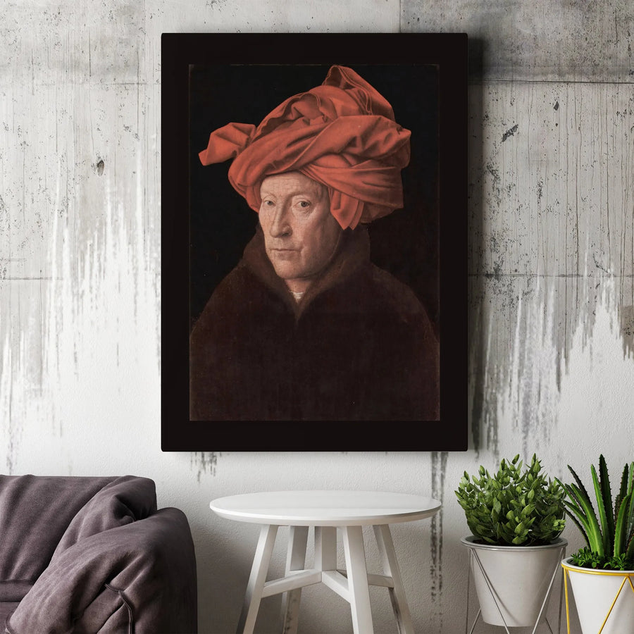 Jan van Eyck Portrait Canvas Print | Northern Renaissance Art Reproduction | Premium Gallery Quality Canvas | Classic Home Decor Gift for Art Lovers