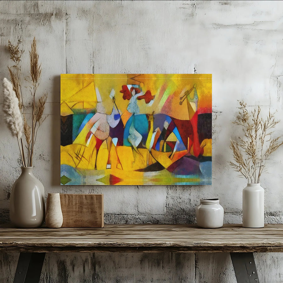 Abstract Canvas Wall Art | Vibrant Jazz Musician Painting Print | Premium Thick Gallery Wrap Canvas | Modern Living Room Decor Gift