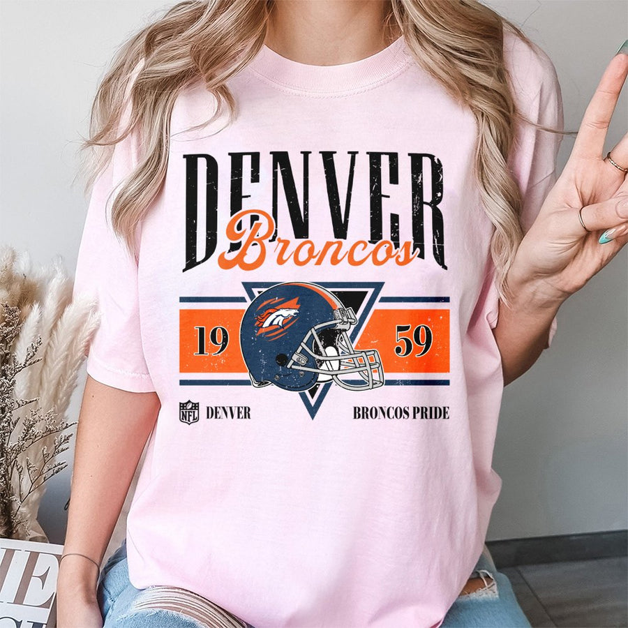 Vintage Style Denver T-Shirt Retro Denver Football T-Shirt Classic Football Fans Apparel Broncos Fan Gear