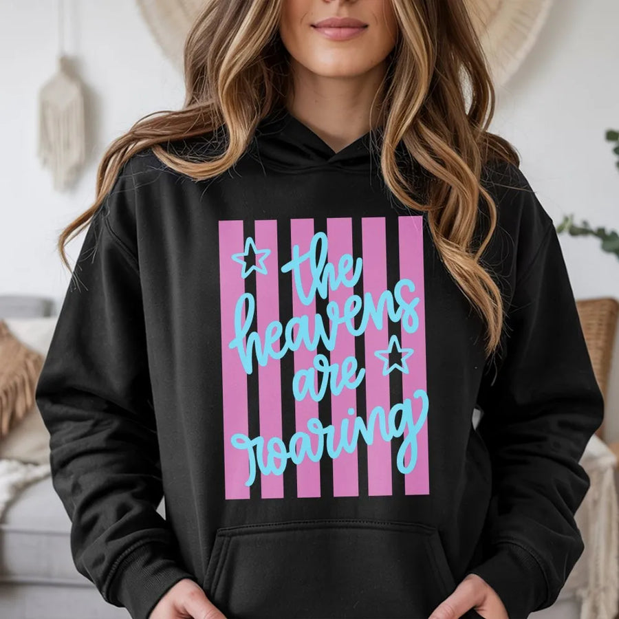 Christian Hoodie | The Heavens Are Roaring Graphic | Soft Cotton Unisex Tee | Inspirational Faith Gift for Women