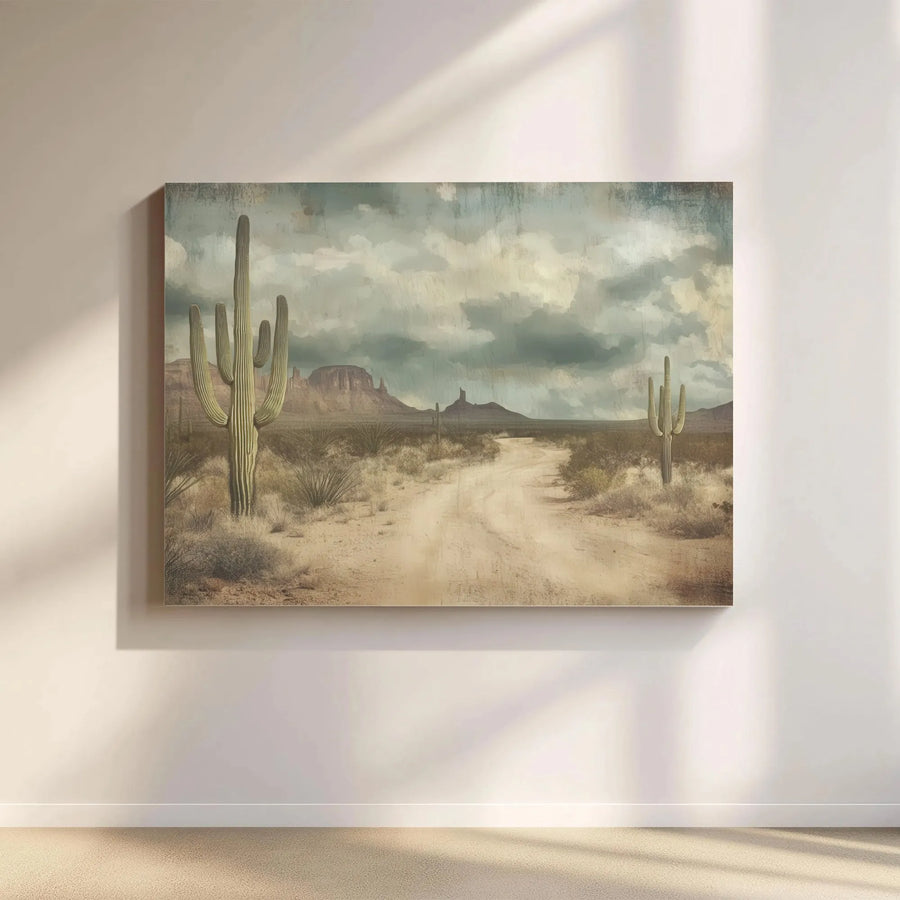 Desert Cactus Canvas Print | Southwestern Landscape Wall Art | Premium Fade-Resistant Decor | Western Home & Office Gift