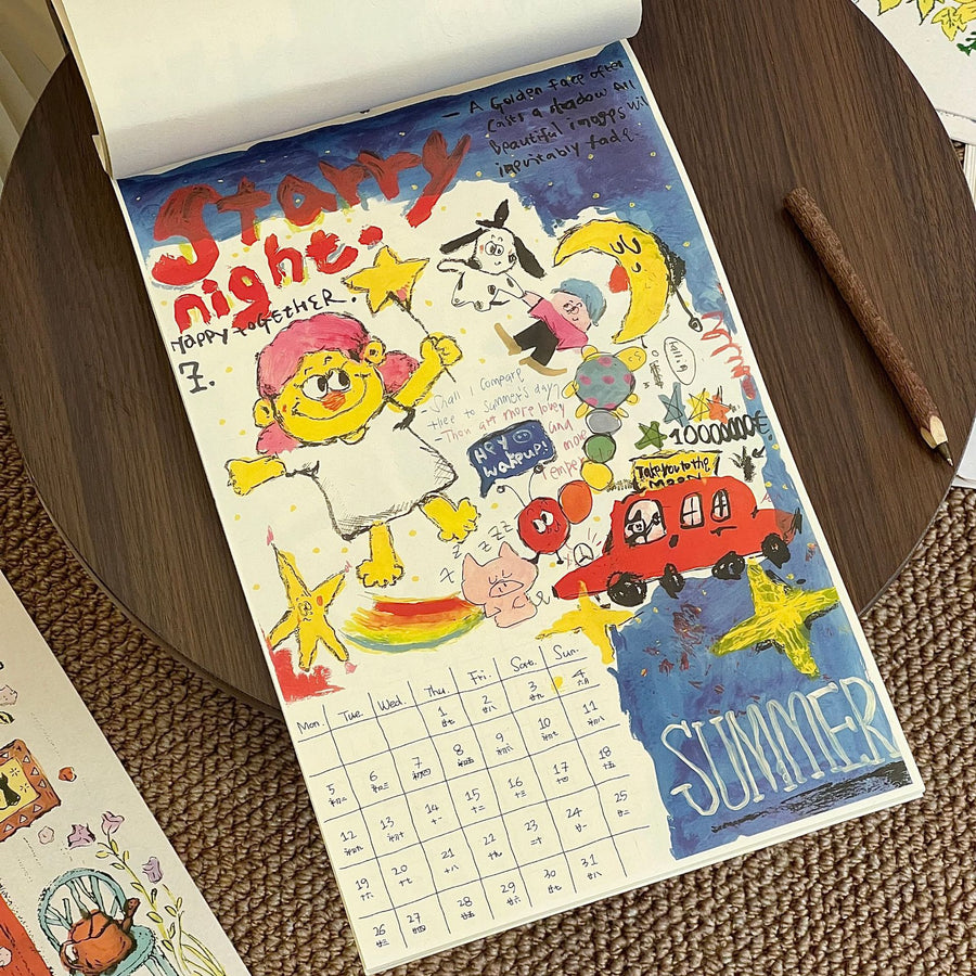 Doodle Girl 2027 Wall Calendar