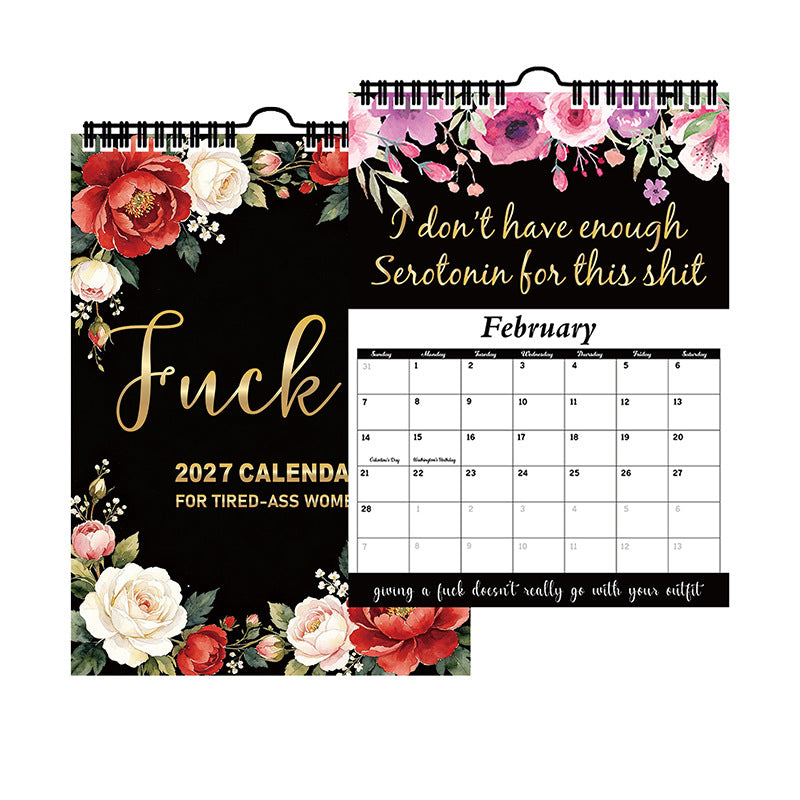 Sweary 2027 Wall Calendar for Tired Women
