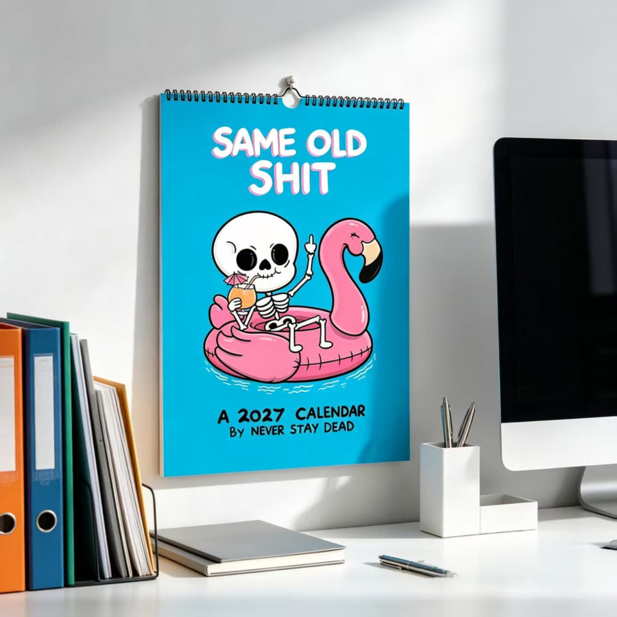 Skeleton Flamingo 2027 Wall Calendar