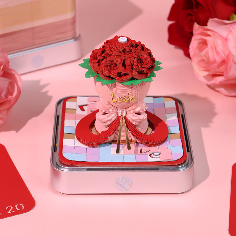 Rose Bouquet 3D Paper Calendar 2027