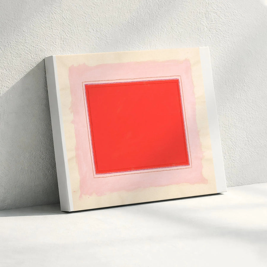 Abstract Color Field Wall Art | Minimalist Red and Pink Painting Print | Premium Gallery Wrap Canvas | Modern Home Decor Gift