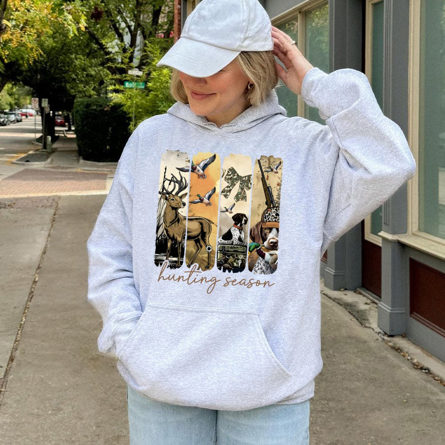 Hunting Season Hoodie | Duck Hunter Deer Graphic | Premium Cotton Blend | Gift for Outdoor Enthusiasts Women Men